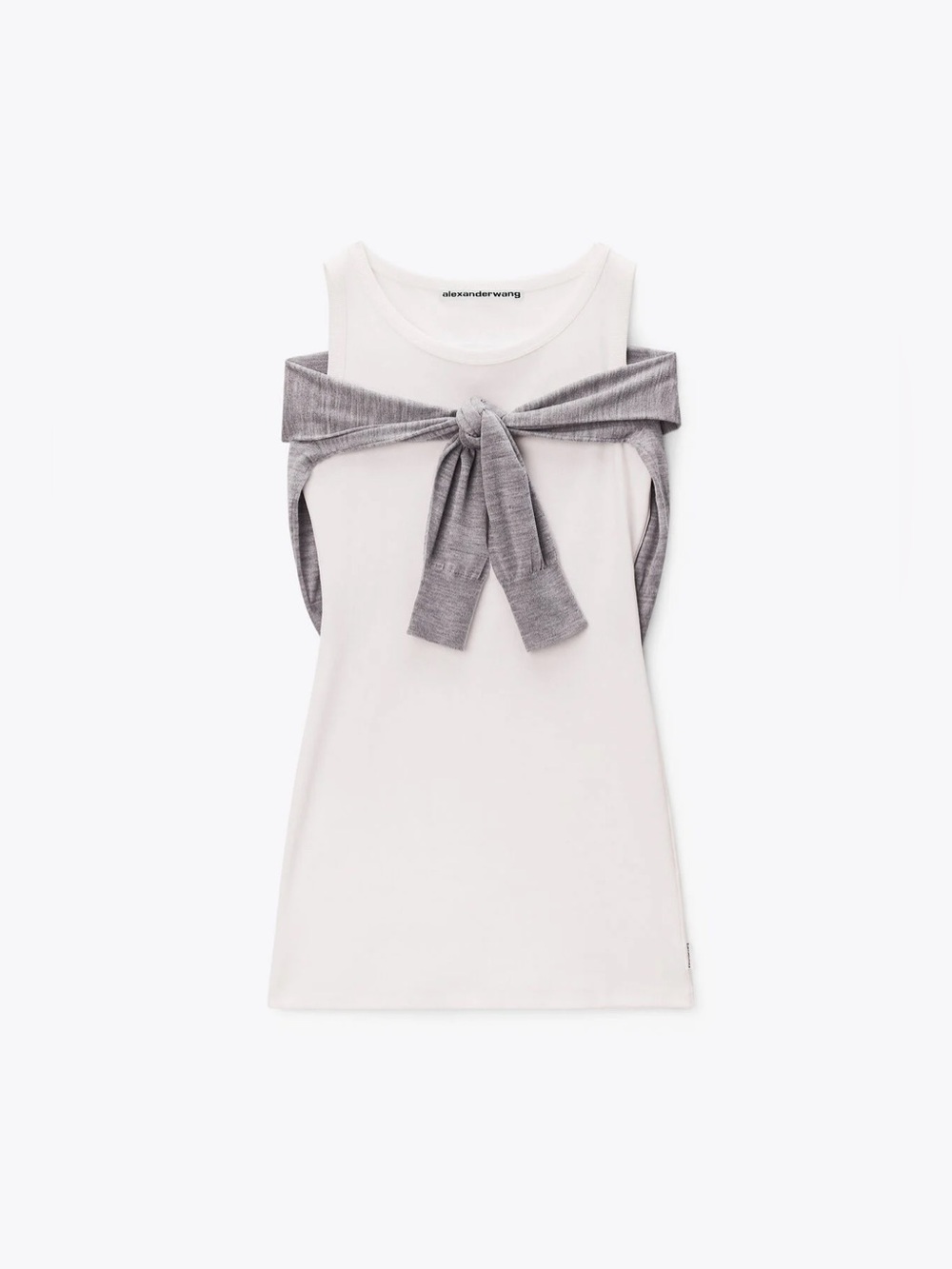 Alexander wang layered mini tank dress w tie front cardigan